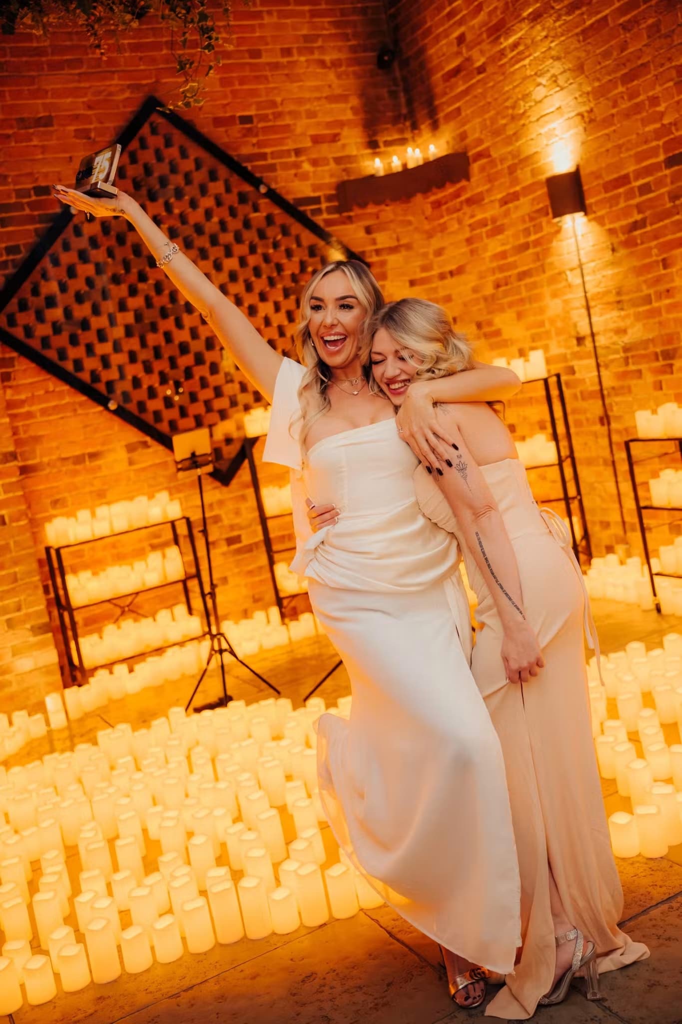 Guests celebrating at a private candlelit event